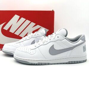 NEW Nike Big Nike Low Shoes Men's Size 13 Leather Sneakers White Grey 355152-106